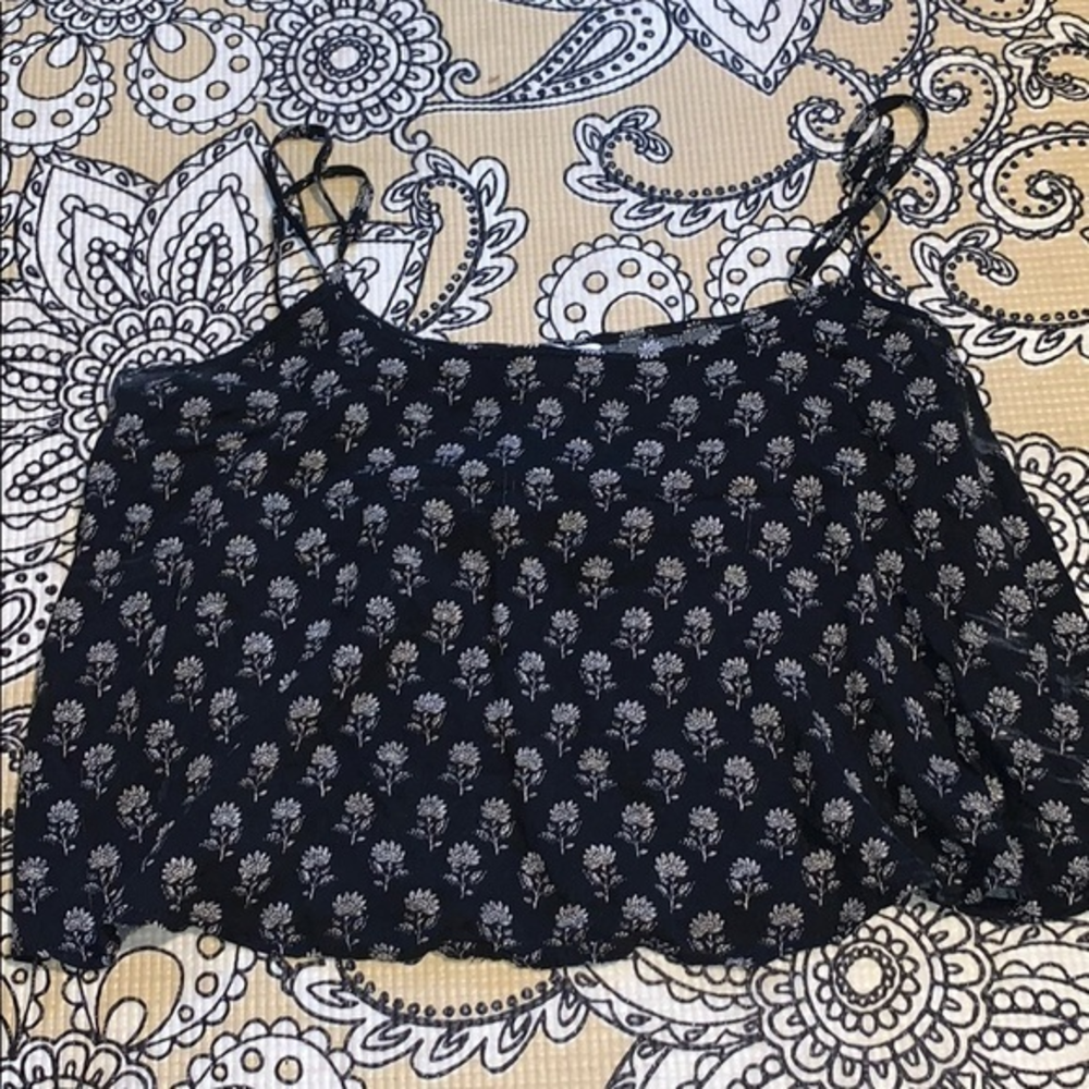 Cute black crop top‎ tank top